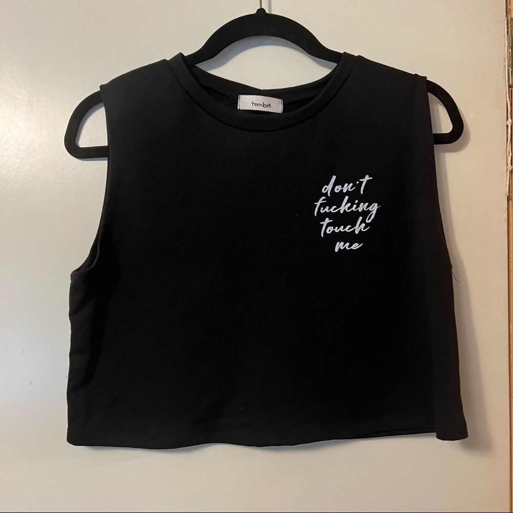 Black Cropped Muscle Tee